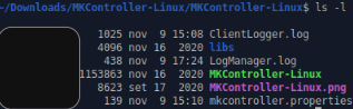Ejecutando la instalación de la aplicación MKController para Linux.