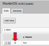 Indicación de dispositivo bloqueado Mikrotik Kid Control.