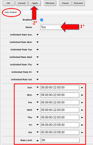 Name and time information Mikrotik Kid Control.