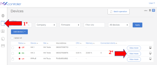 Accessing See more to choose the Port Status of MkContorller.