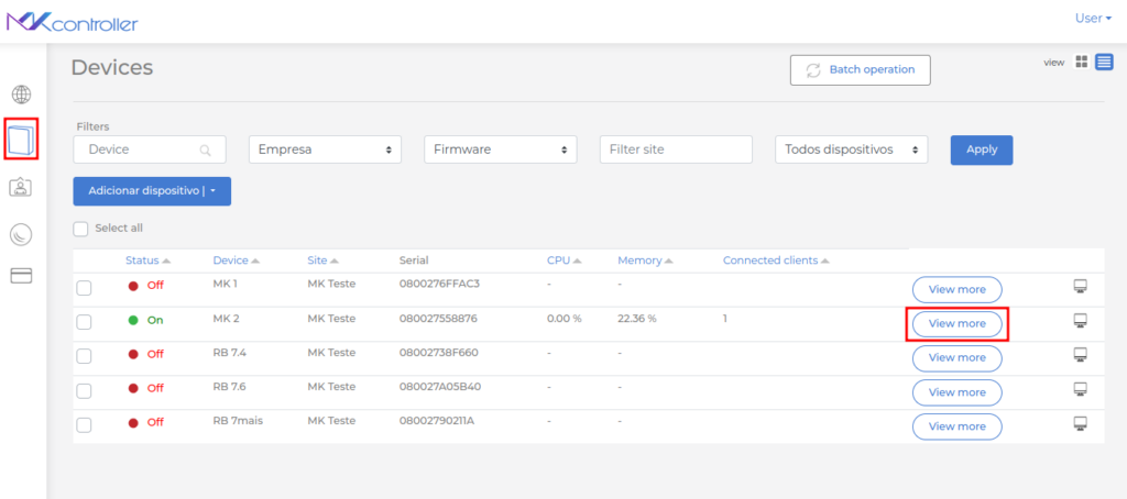 "View more" button for Mikrotik Configuration Backup.