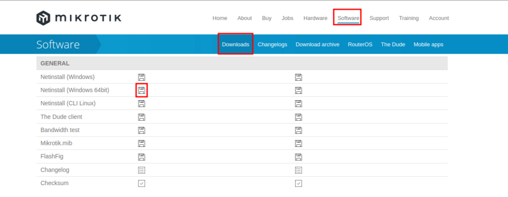 Download Mikrotik Netinstall .