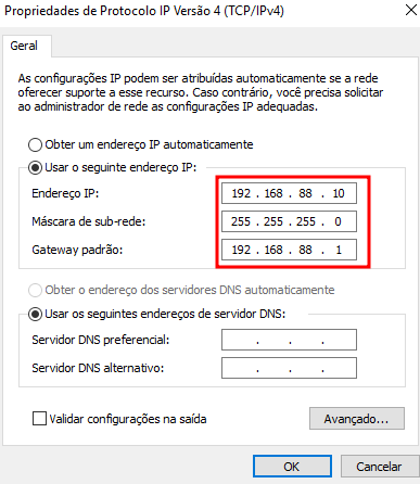 Alteração de IP da placa de rede para o Netinstall Mikrotik.