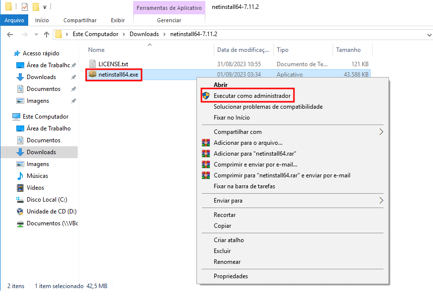 Ejecutar como administrador el programa Mikrotik Netinstall.