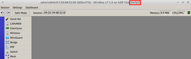 Architecture type for Netinstall Mikrotik.