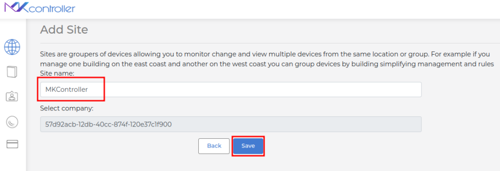 Nombre del sitio para el acceso remoto a Mikrotik.