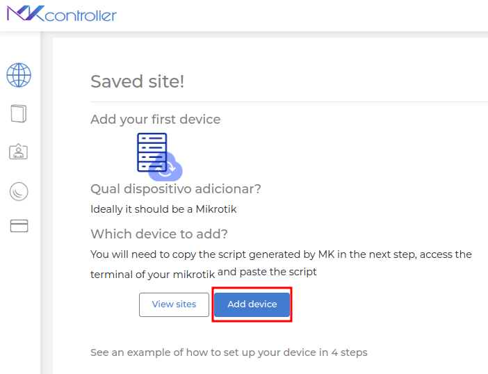 Adding devices for Mikrotik Remote Access.