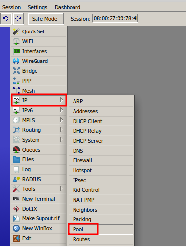 Acessando Pool para cira Pools de IP no Mikrotik.