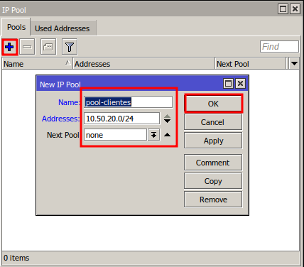 Creando Pool de IP en Mikrotik.