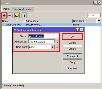 Creando Pool de IPs para el servidor PPPoE en Mikrotik.