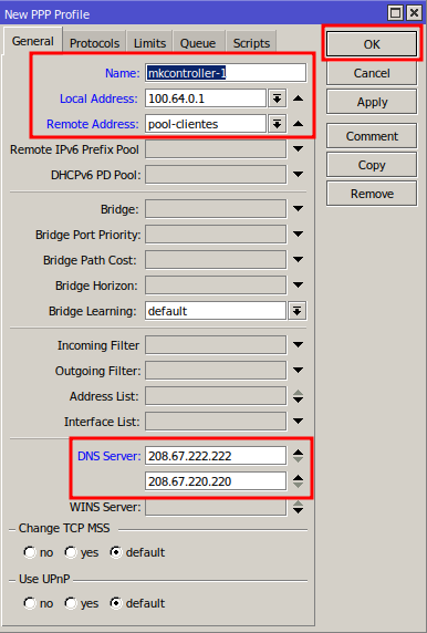 Criação de Perfil PPPoE para servidor PPPoE no Mikrotik.