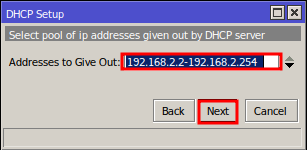 Pool de IPs para configurar DHCP Server sin Mikrotik.