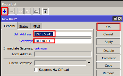 Monitoring route with root server IP for Mikrotik Failover.