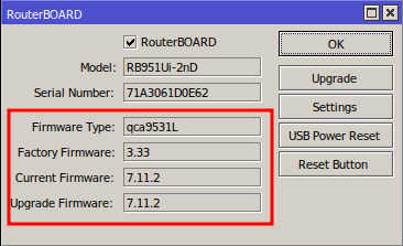 After Upgrade the firmware, the Mikrotik firmware has a new version.