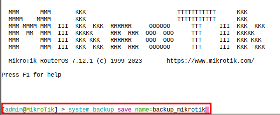 Command to backup Mikrotik before the Upgrade Mikrotik RouterOS.