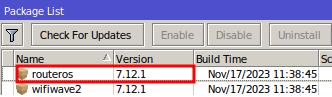 Actualización de RouterOS Mikrotik realizada con éxito.