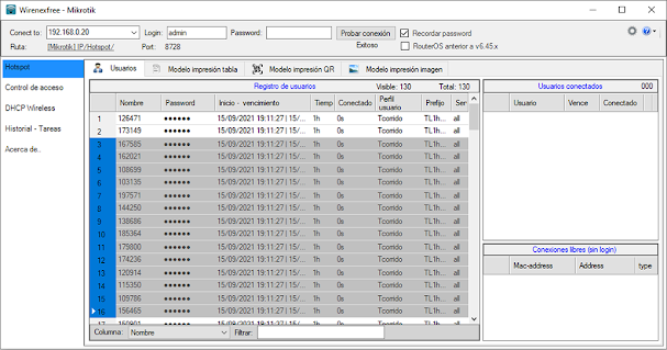 WirenexFree setup screen for WirenexFree vs MKController comparison.