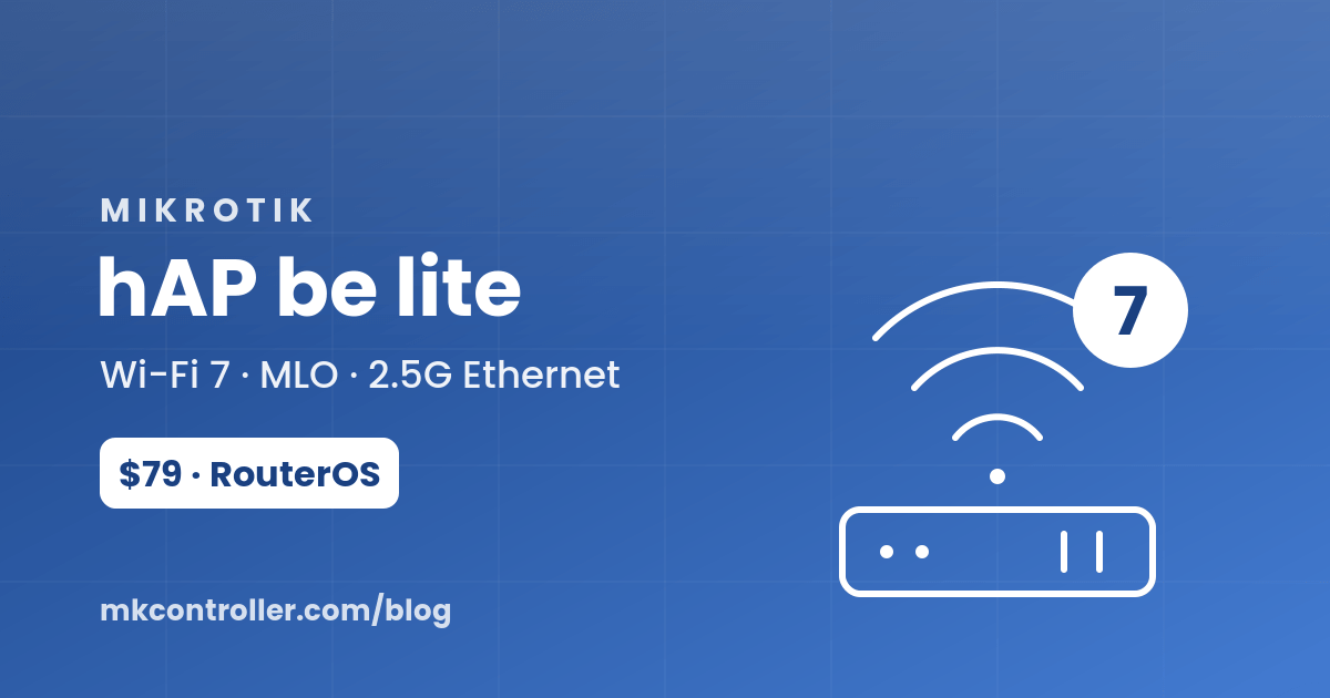MikroTik hAP be lite Wi-Fi 7 router with BE3600 MLO wireless and 2.5G Ethernet port