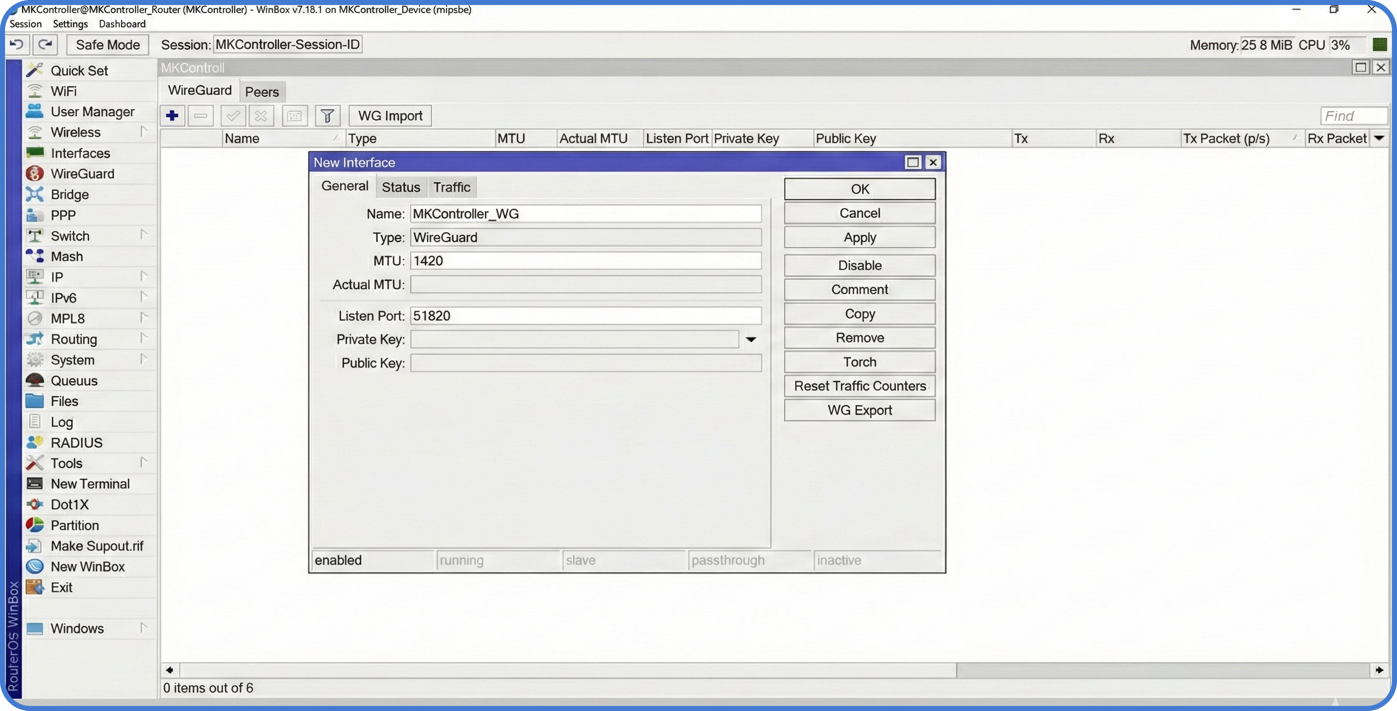 MikroTik WireGuard Interface Configuration