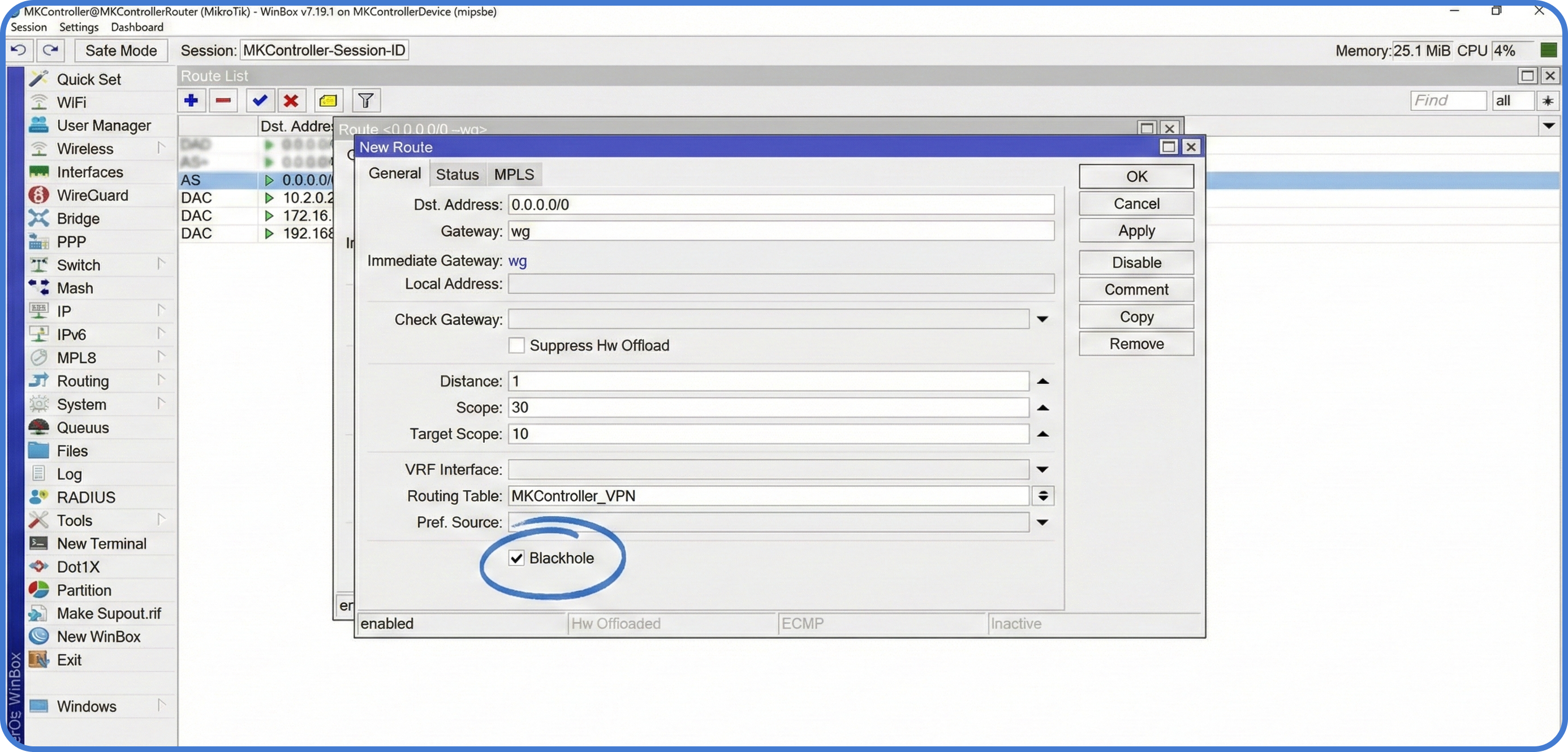 Configuring Blackhole Routes for VPN Kill Switch