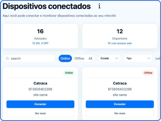 Tela da conexão remota