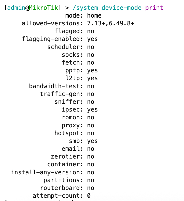 Confirm that the options are available
