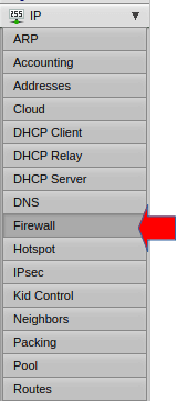 Acessar firewall no Mikrotik.