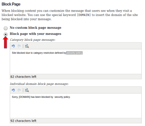 Personalizar a mensagem de bloqueio da OpenDNS.