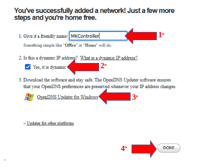 Nome de identificação da rede Escolher um nome de fácil identificação na OpenDNS.