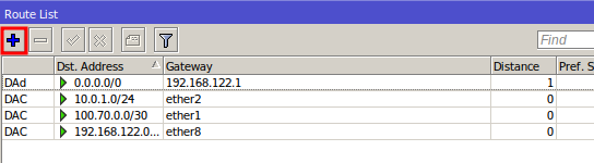 Adicionando Roteamento Estático Mikrotik.