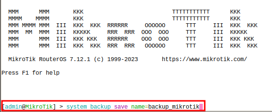 Comando para fazer o backup Mikrotik antes da Atualização do RouterOS MikroTik.