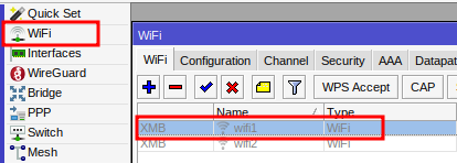 Interface WiFi para configurar Wi-Fi 6 no Mikrotik.