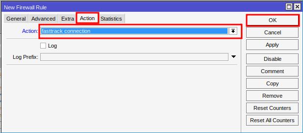 Habilitando Fasttrack connection no Mikrotik.