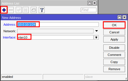 Assigning IP on VLANs on Mikrotik.