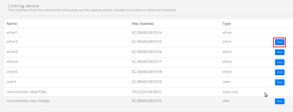 Selecionar interface Mikrotik para Hotspot WiFi com VLAN no Mikrotik.